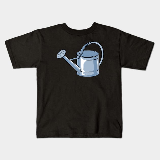 Watering Can Gardener Kids T-Shirt by fromherotozero